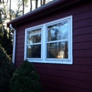 double hung windows on home