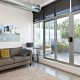 Living room with sliding glass door to balcony.